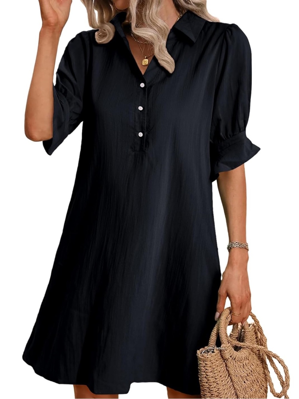 Ruffle sleeve 2 dresses A-Line Dress, Navy & Robin egg blue size large